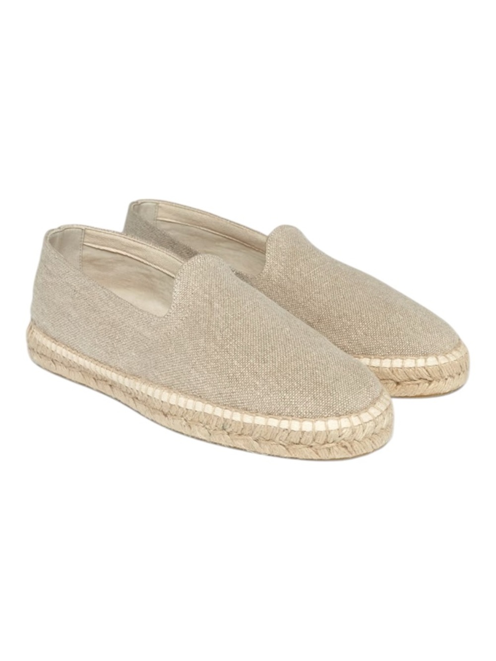 OAS Neutral Linen Espadrille Slip-On Shoes - Natural Beige